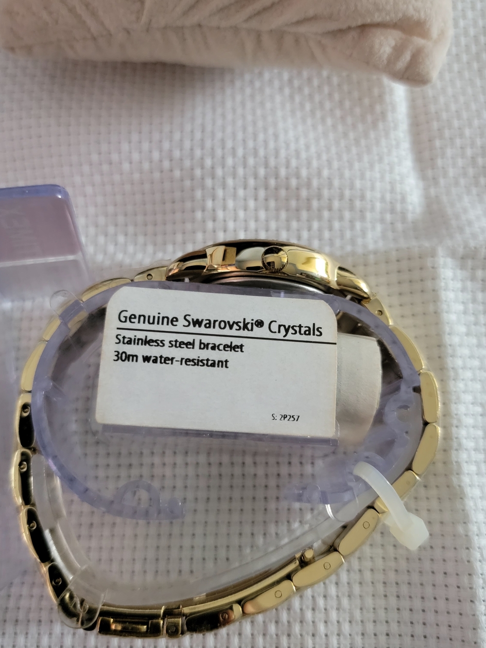 Timex Women's Gold Bracelet Watch with Crystal Bezel and Floral Dial - Picture 4 of 7